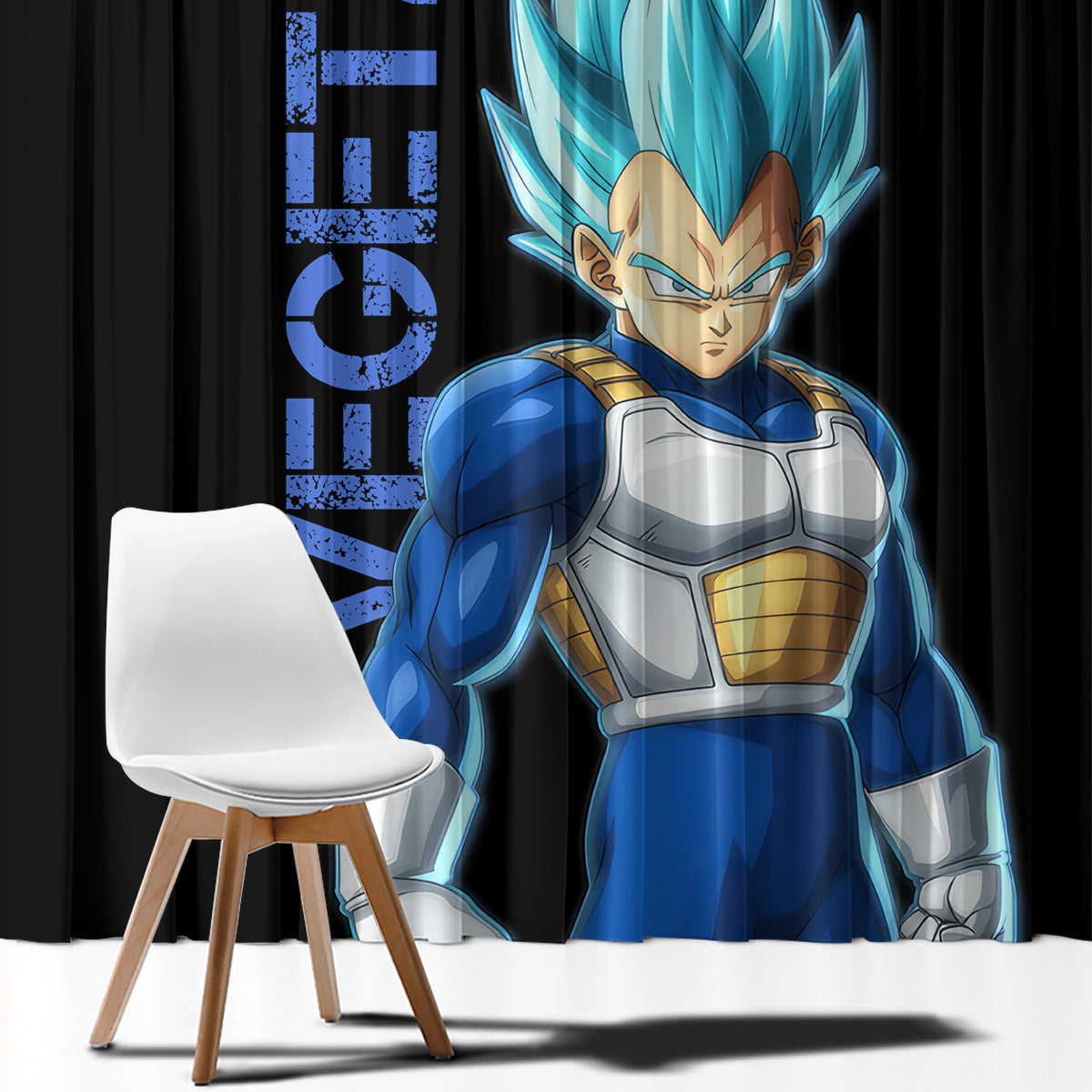 Vegeta Blue Dragon Ball Anime Window Curtain