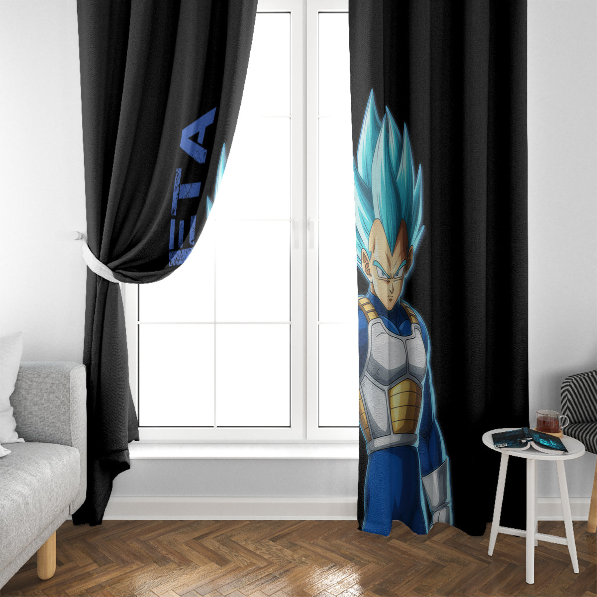 Vegeta Blue Dragon Ball Anime Window Curtain