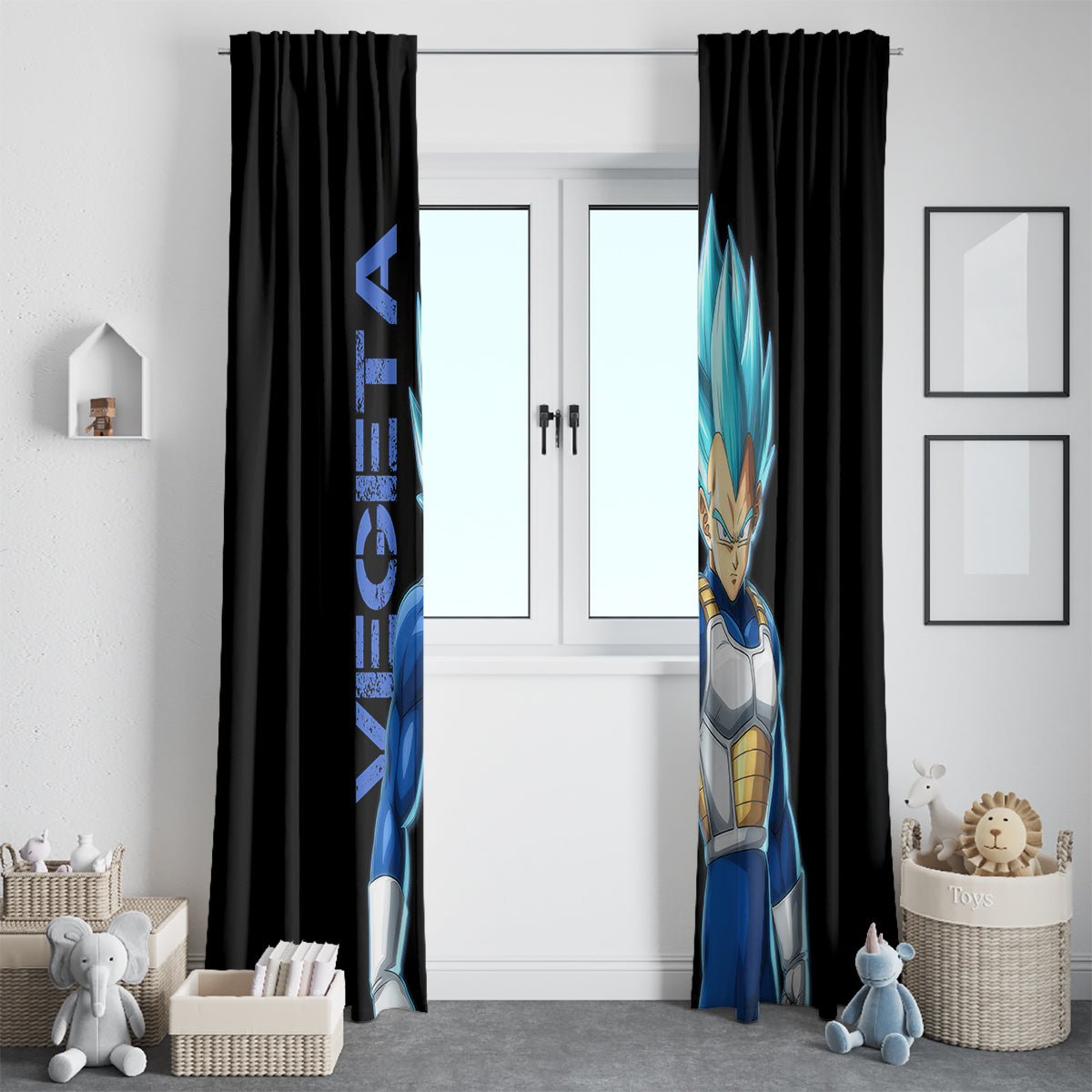 Vegeta Blue Dragon Ball Anime Window Curtain