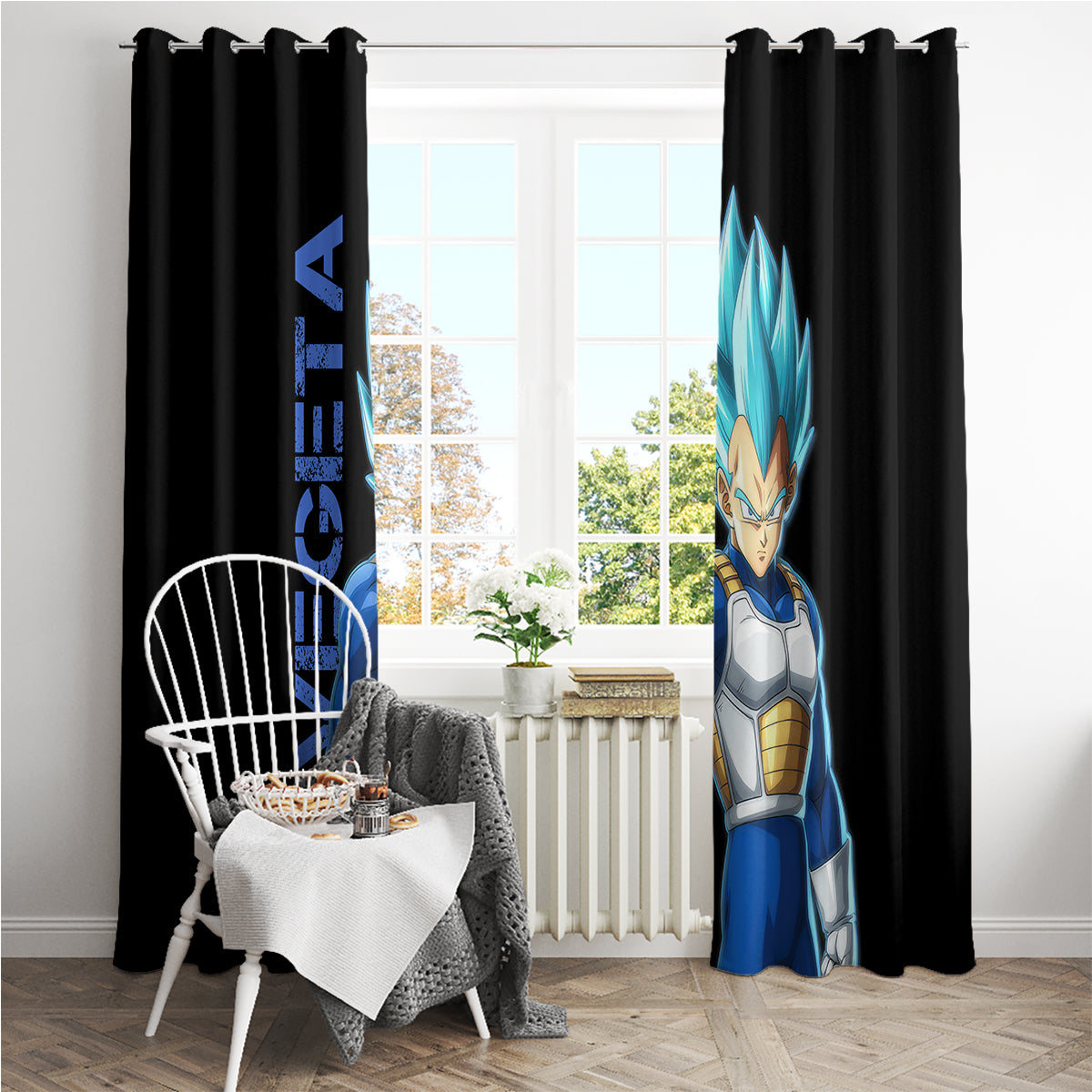 Vegeta Blue Dragon Ball Anime Window Curtain