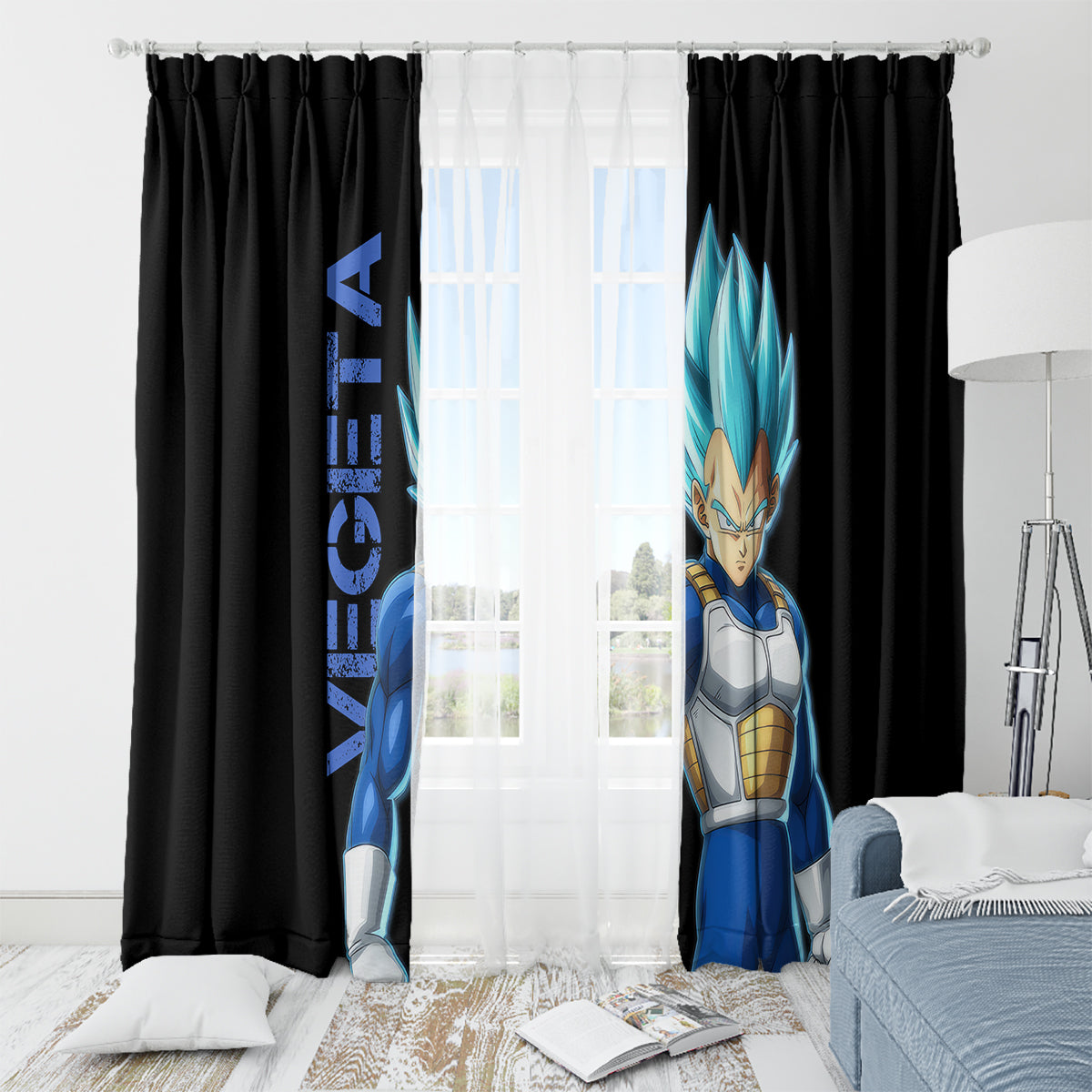 Vegeta Blue Dragon Ball Anime Window Curtain