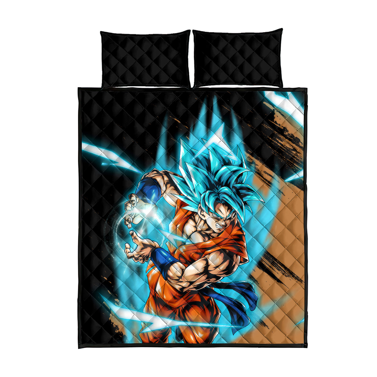 Goku Blue Anime - Dragon Ball Quilt Bed Set