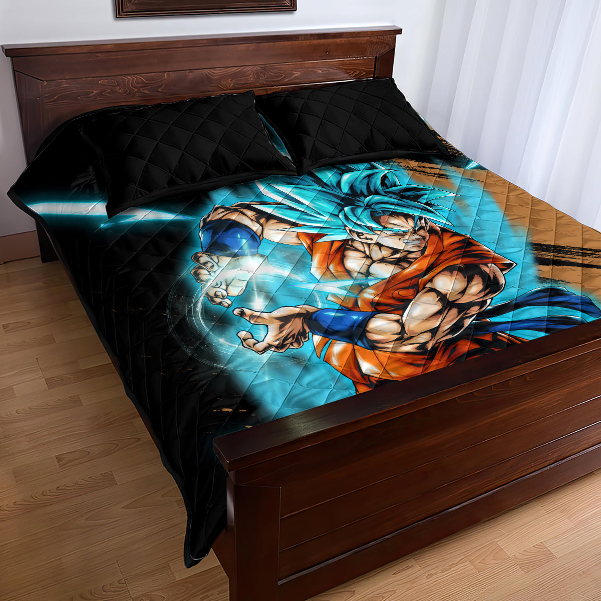 Goku Blue Anime - Dragon Ball Quilt Bed Set