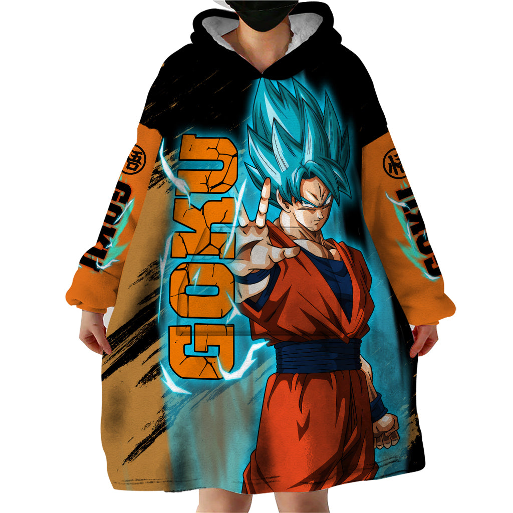 Goku Blue Anime - Dragon Ball Wearable Blanket Hoodie