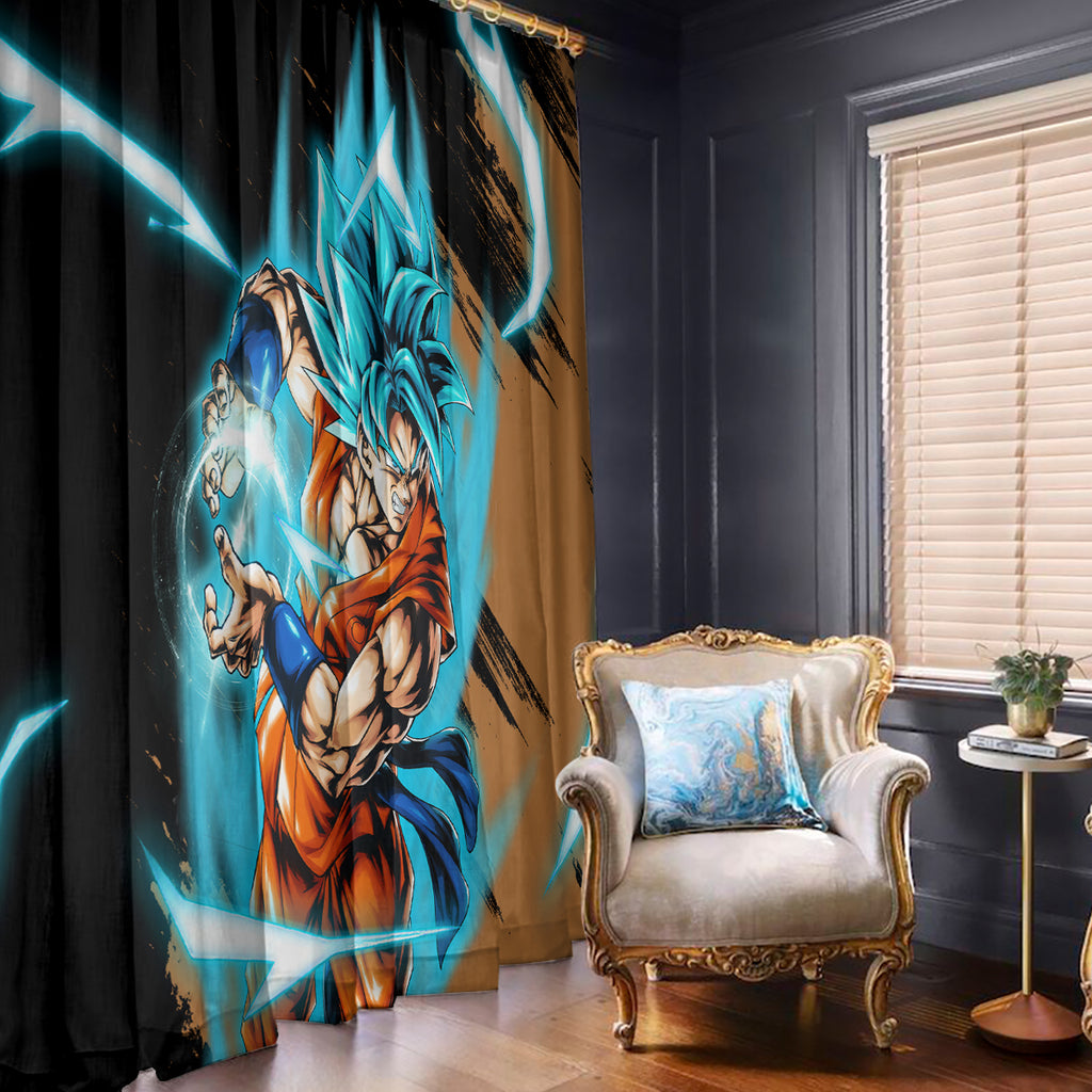 Goku Blue Anime - Dragon Ball Window Curtain