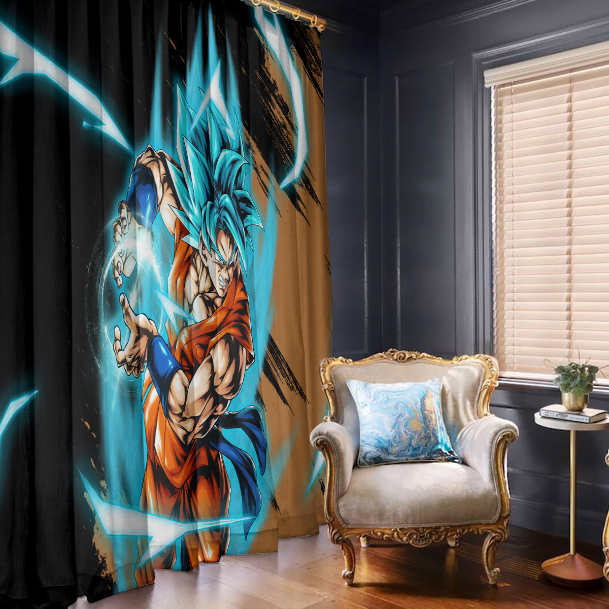 Goku Blue Anime - Dragon Ball Window Curtain