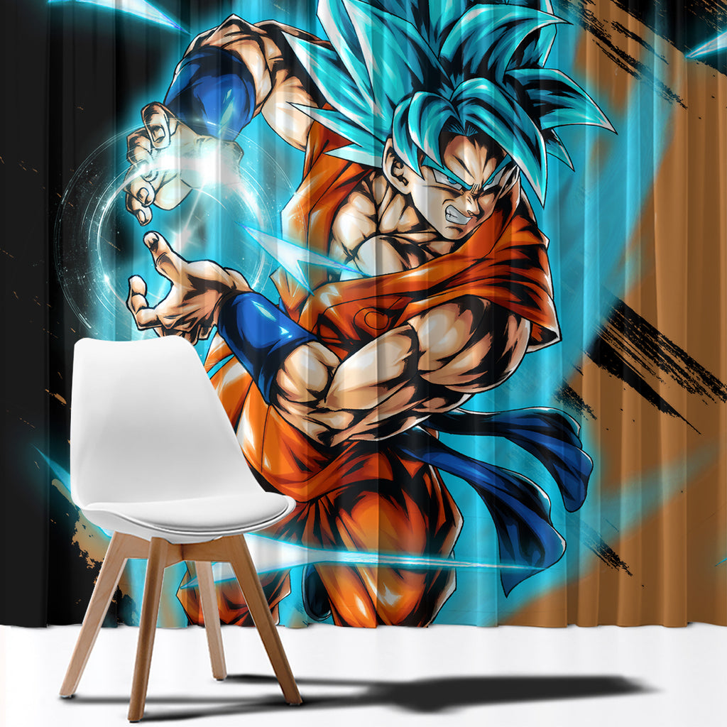 Goku Blue Anime - Dragon Ball Window Curtain