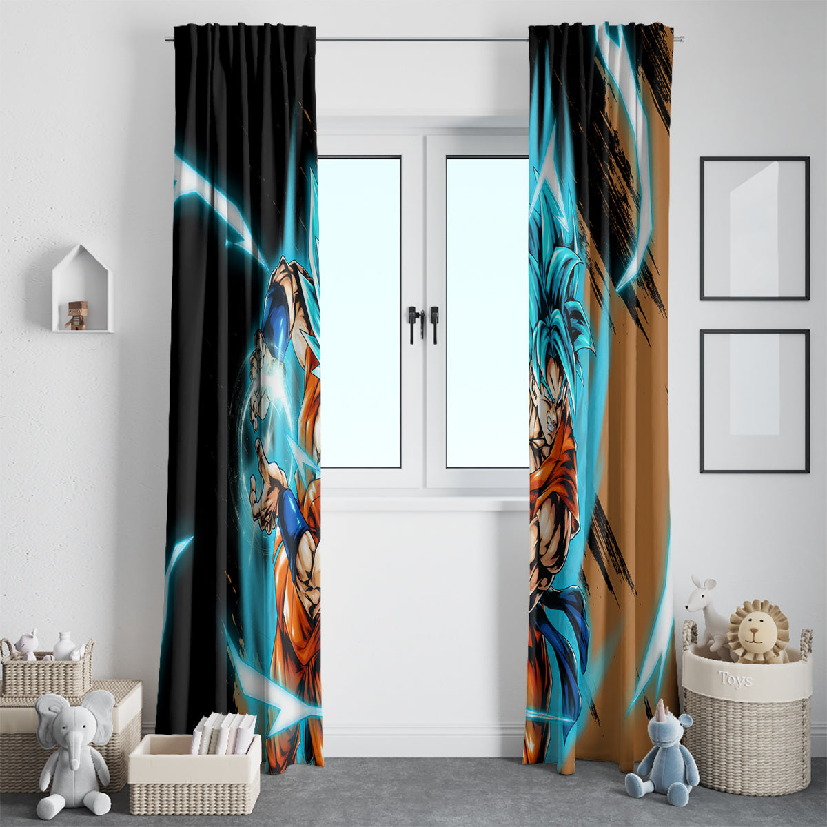 Goku Blue Anime - Dragon Ball Window Curtain