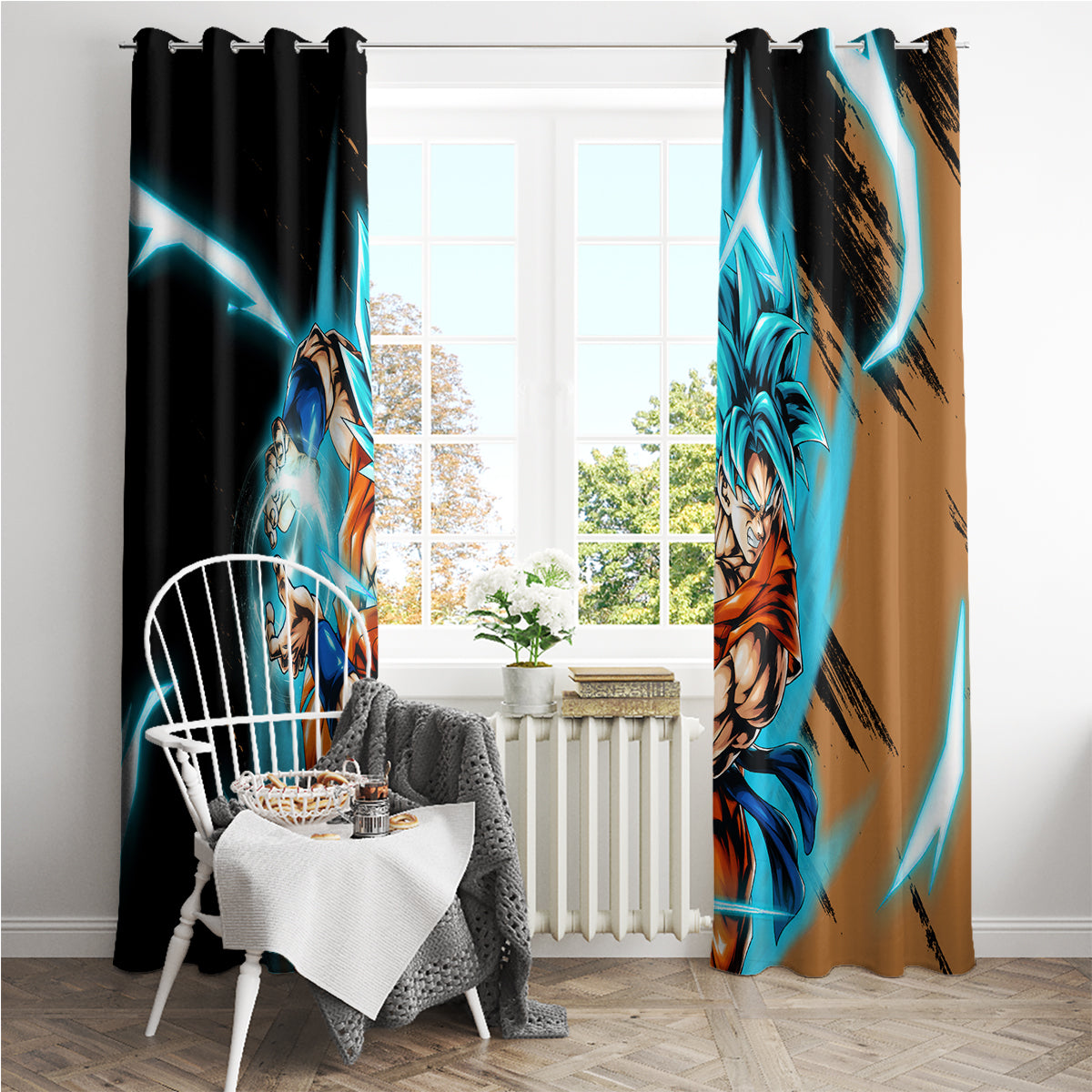 Goku Blue Anime - Dragon Ball Window Curtain