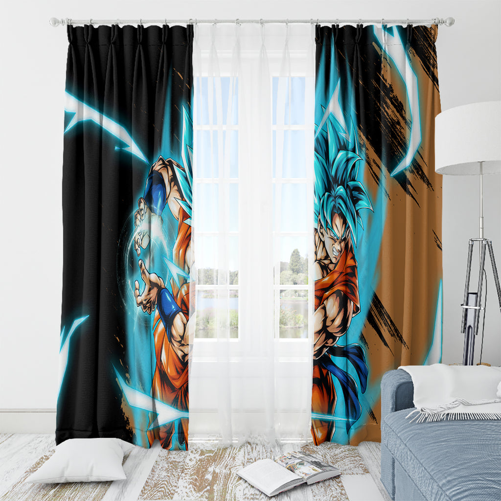 Goku Blue Anime - Dragon Ball Window Curtain