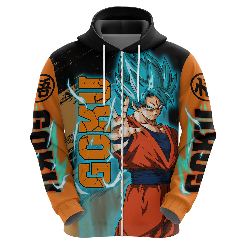 Goku Blue Anime - Dragon Ball Zip Hoodie