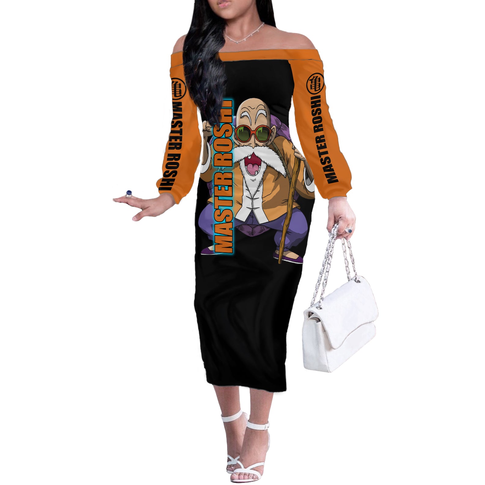 Master Roshi - Dragon Ball Off The Shoulder Long Sleeve Dress