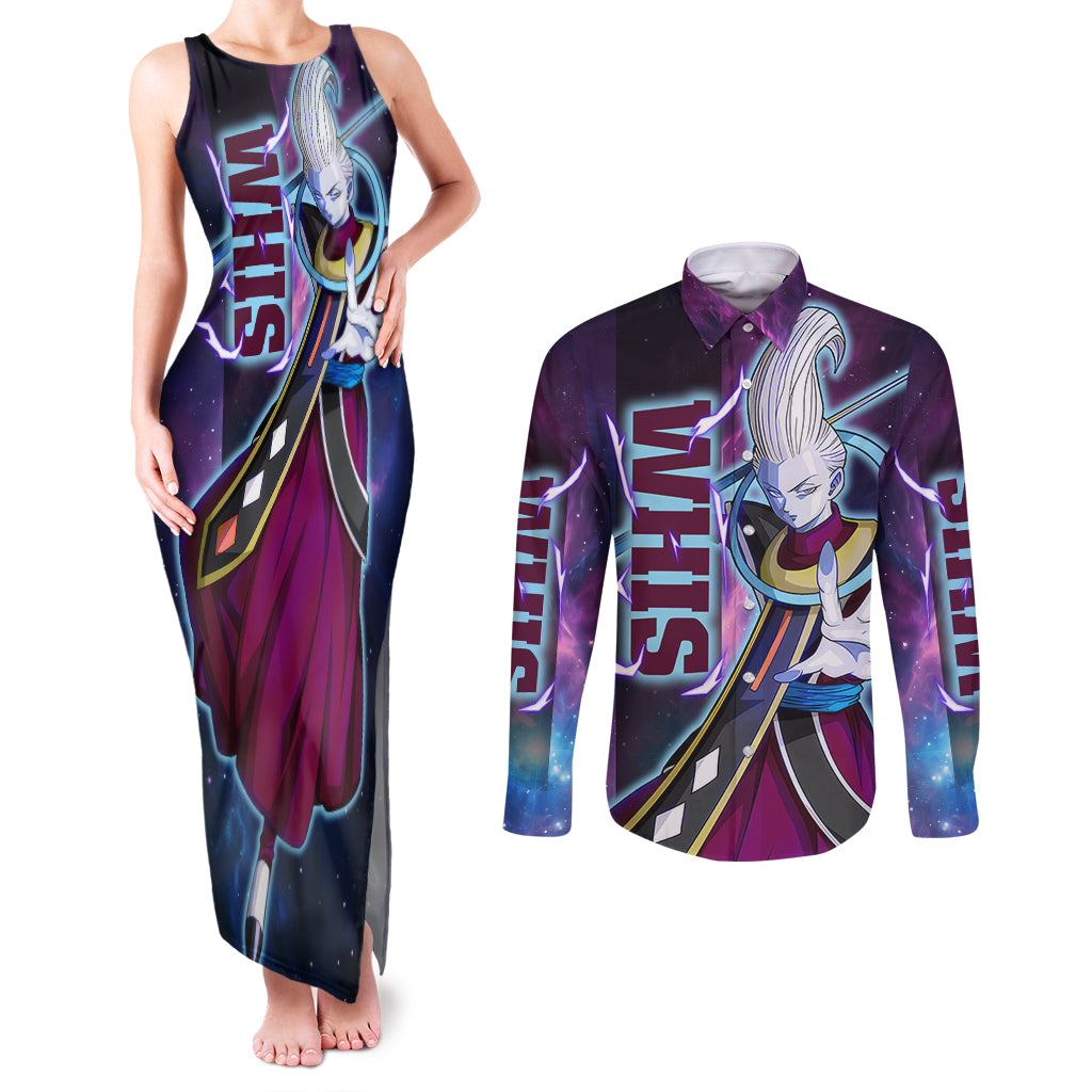 Whis - Dragon Ball Couples Matching Tank Maxi Dress and Long Sleeve Button Shirt