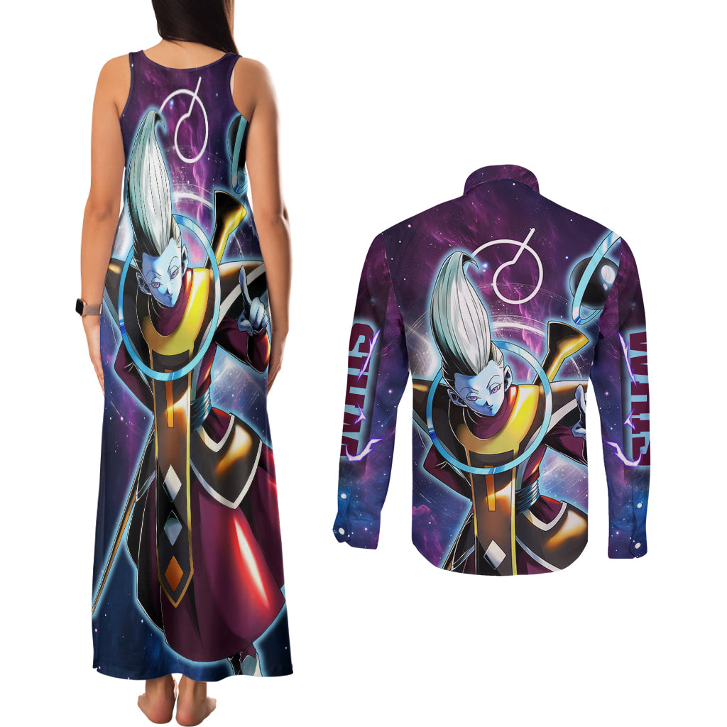 Whis - Dragon Ball Couples Matching Tank Maxi Dress and Long Sleeve Button Shirt