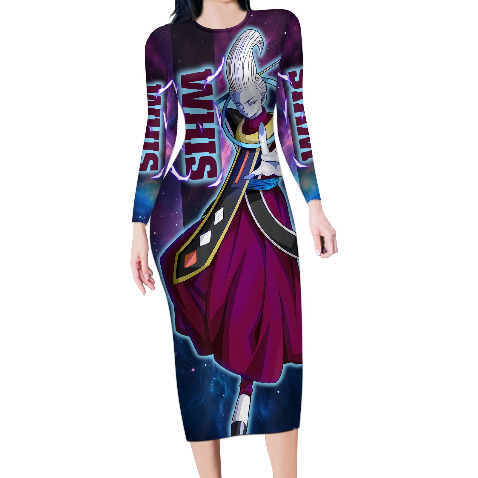 Whis - Dragon Ball Long Sleeve Bodycon Dress