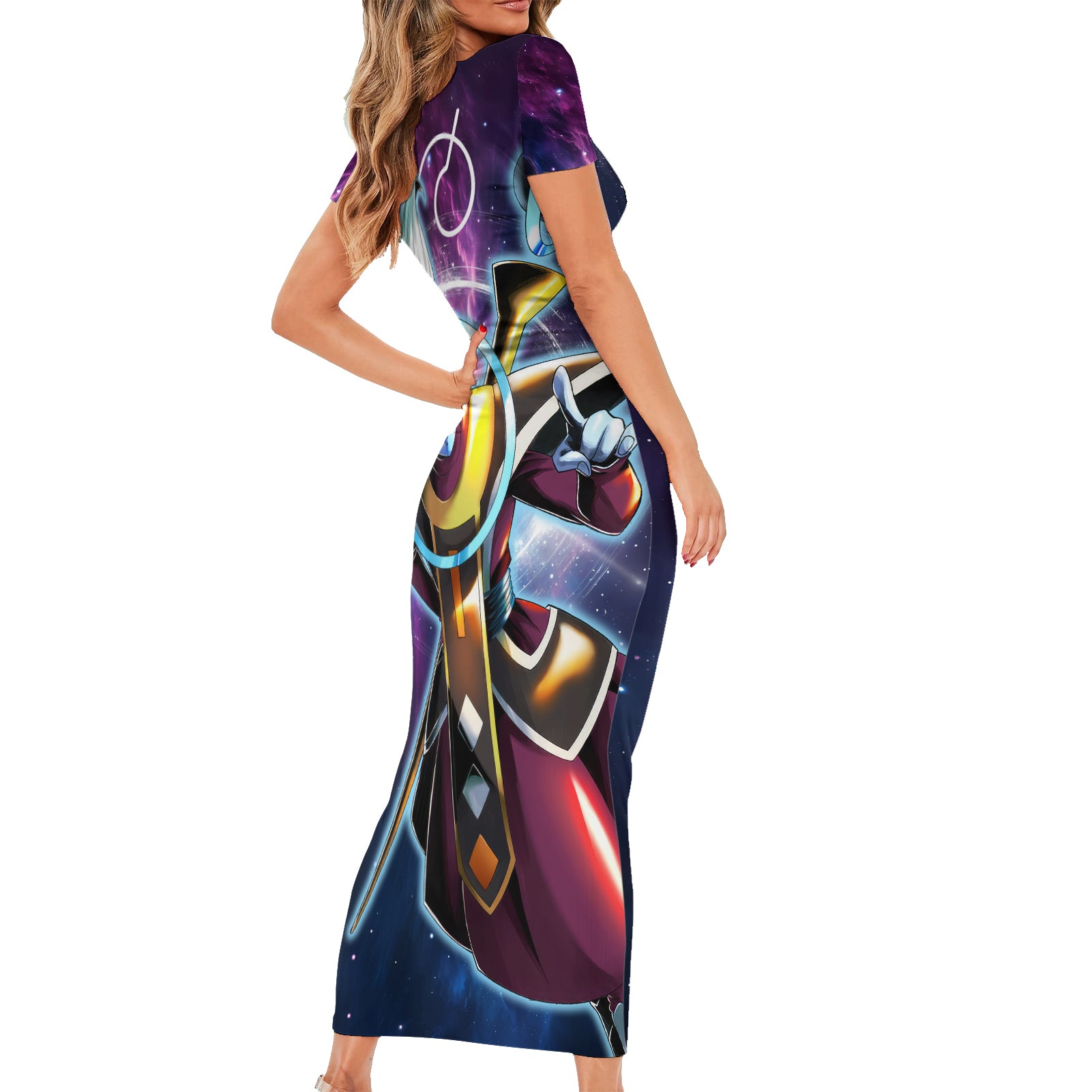 Whis - Dragon Ball Short Sleeve Bodycon Dress