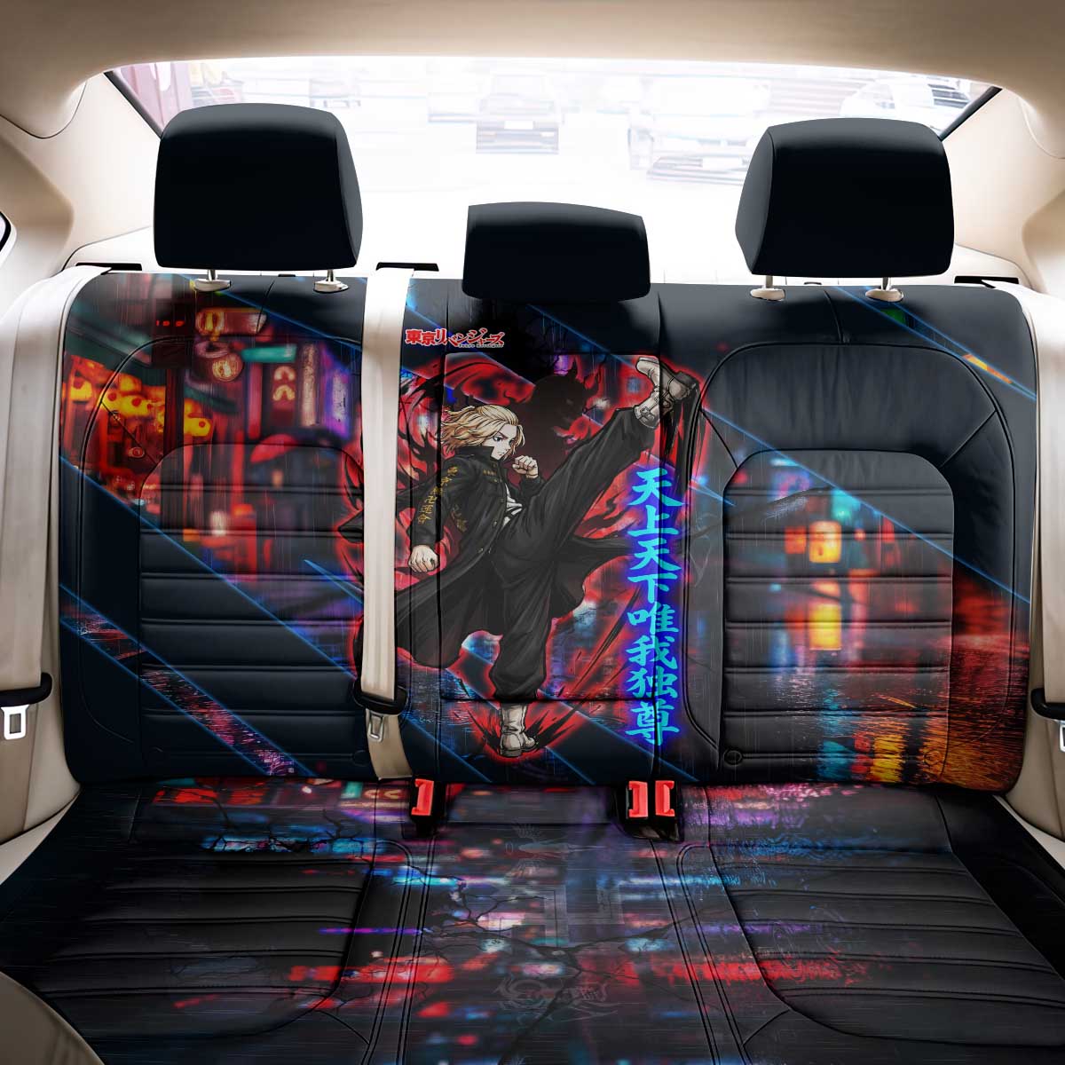 Sano Manjiro Mikey Back Car Seat Cover Neon Tokyo Gang Aesthetic Style