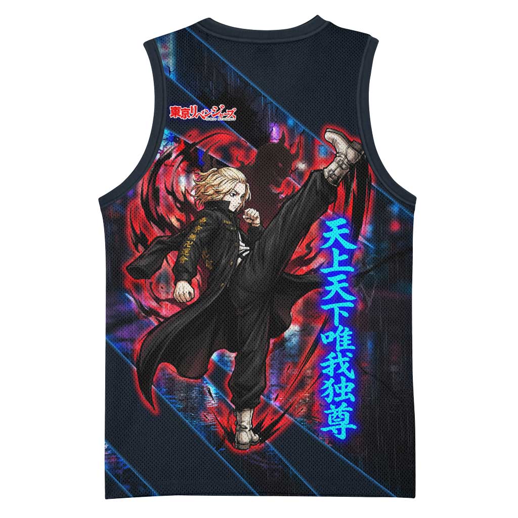 Sano Manjiro Mikey Basketball Jersey Neon Tokyo Gang Aesthetic Style
