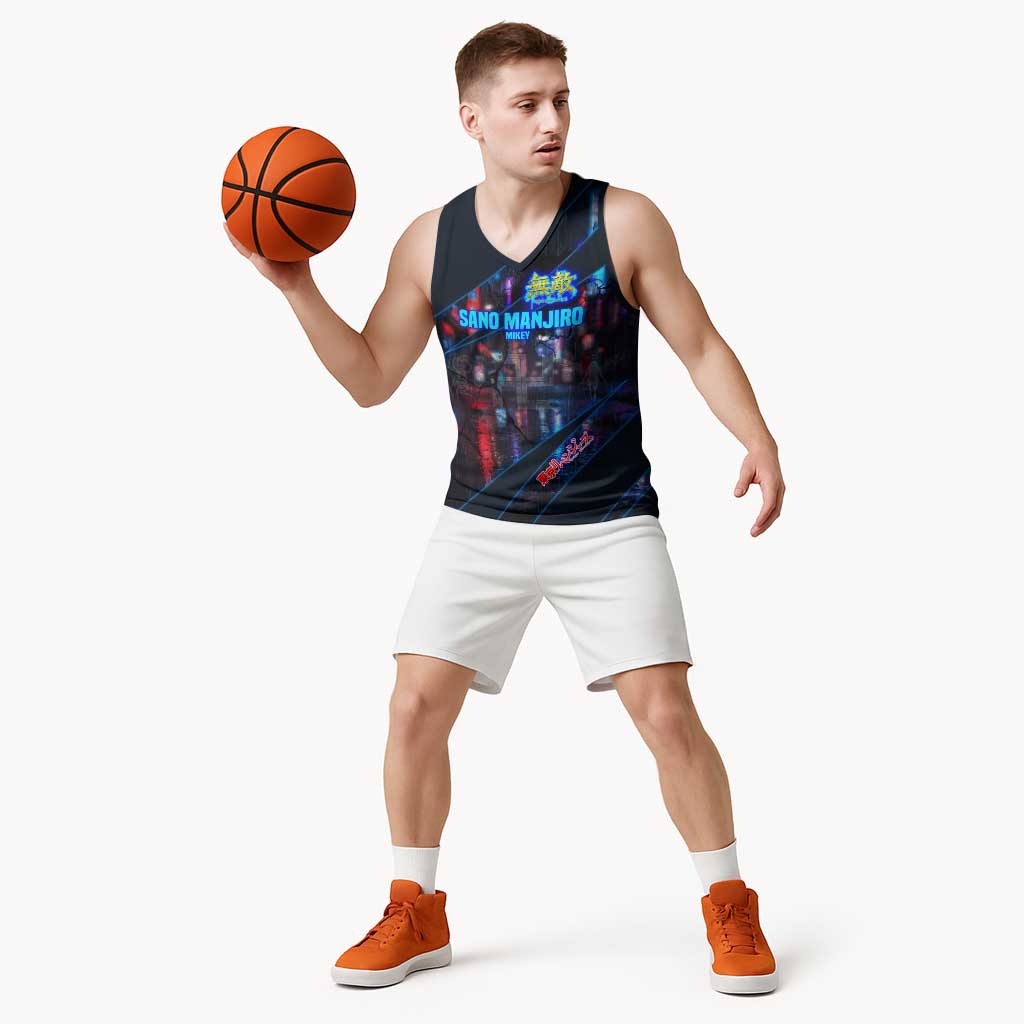 Sano Manjiro Mikey Basketball Jersey Neon Tokyo Gang Aesthetic Style