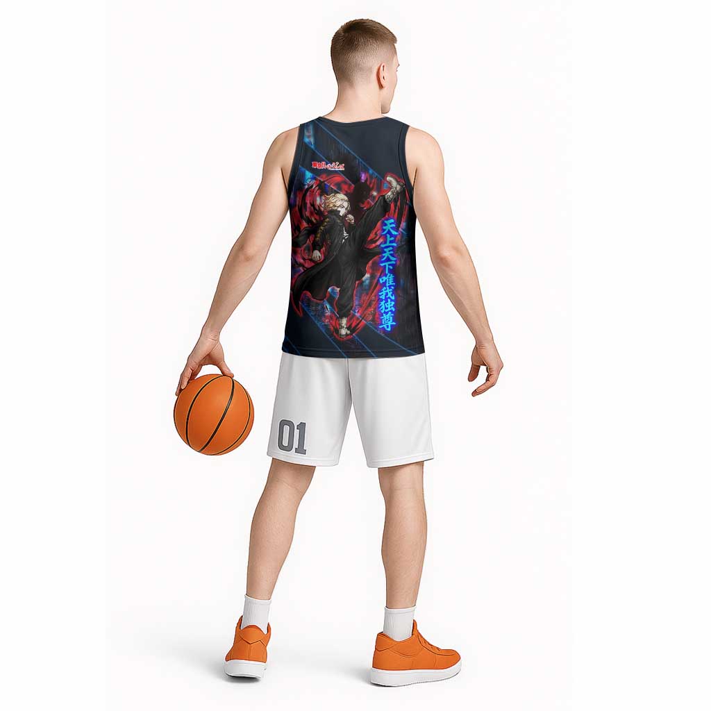 Sano Manjiro Mikey Basketball Jersey Neon Tokyo Gang Aesthetic Style