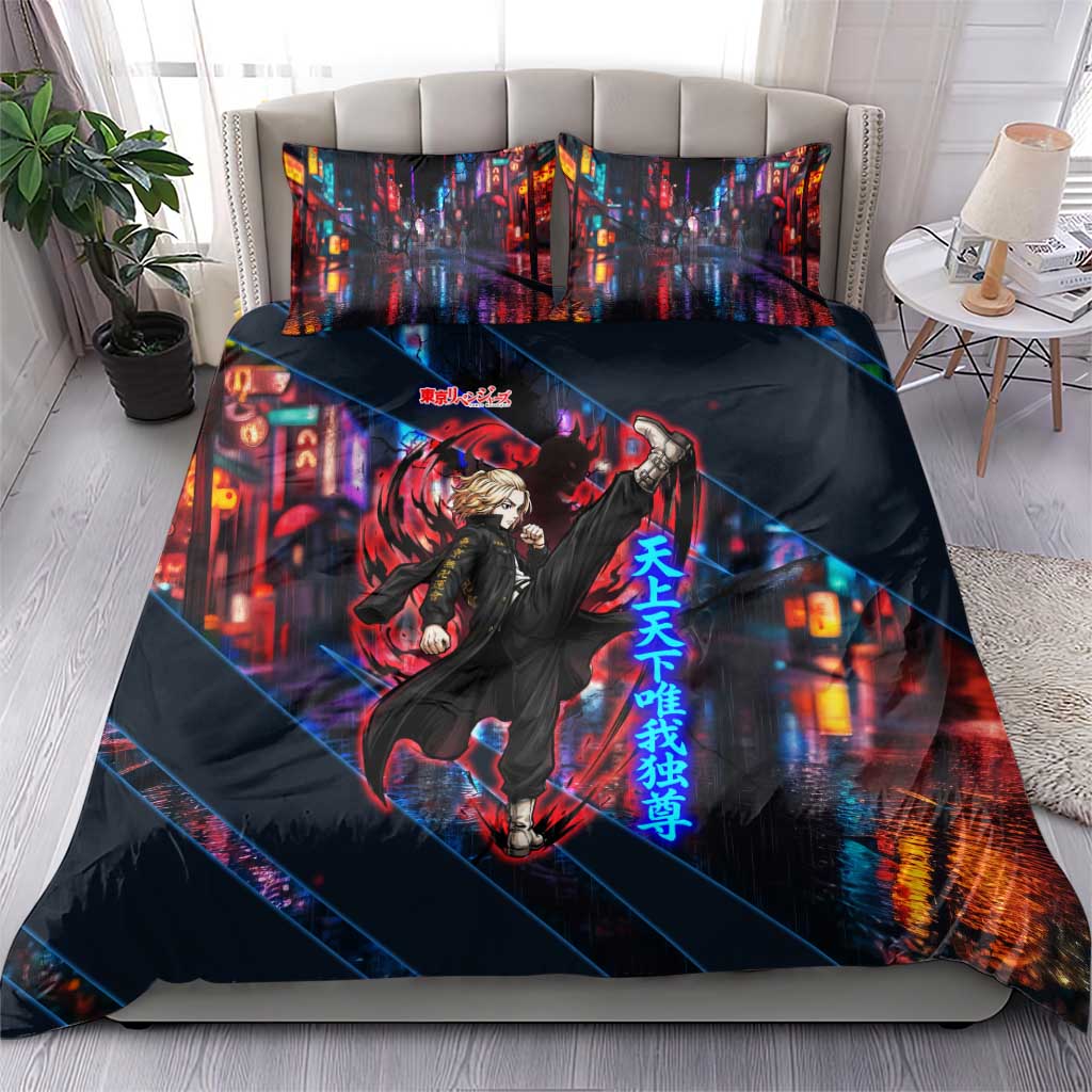 Sano Manjiro Mikey Bedding Set Neon Tokyo Gang Aesthetic Style