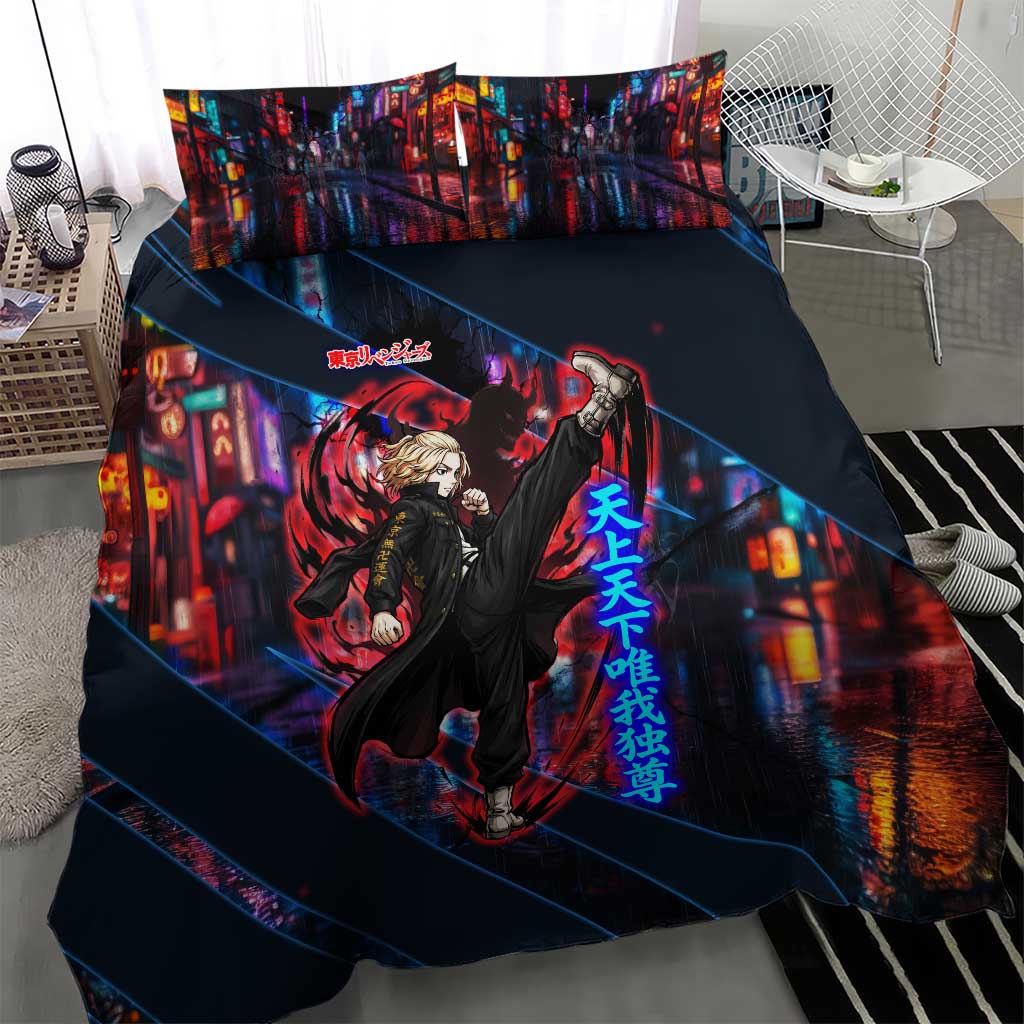 Sano Manjiro Mikey Bedding Set Neon Tokyo Gang Aesthetic Style