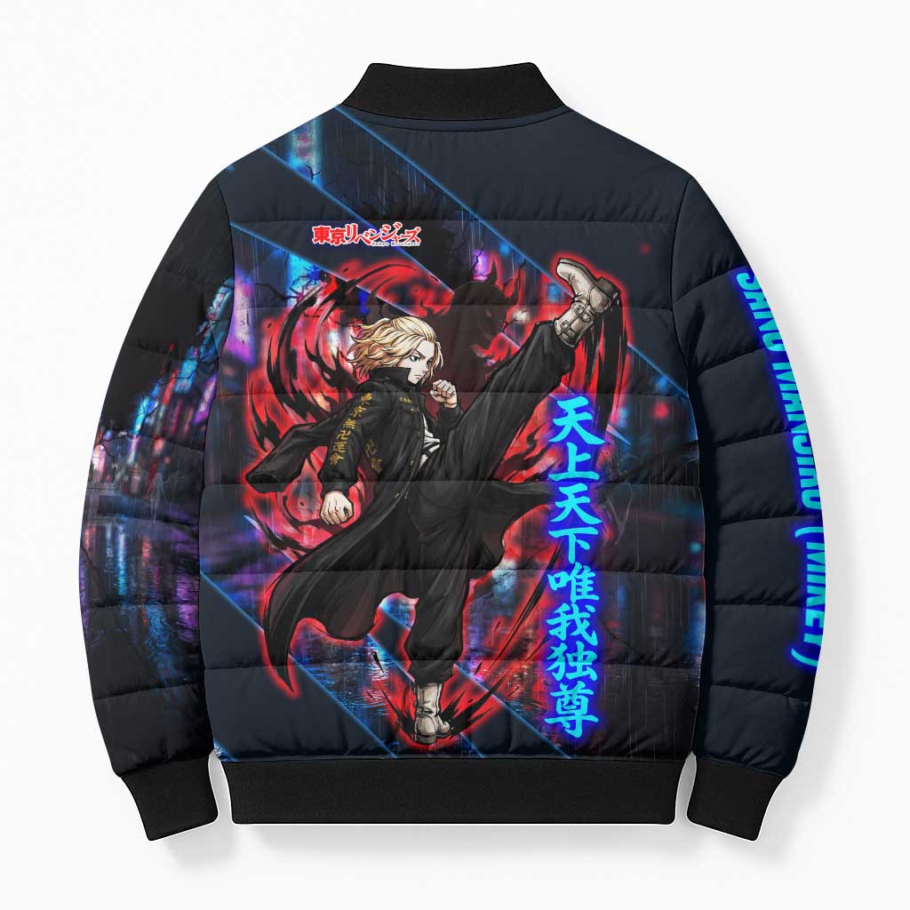 Sano Manjiro Mikey Bomber Puffer Jacket Neon Tokyo Gang Aesthetic Style