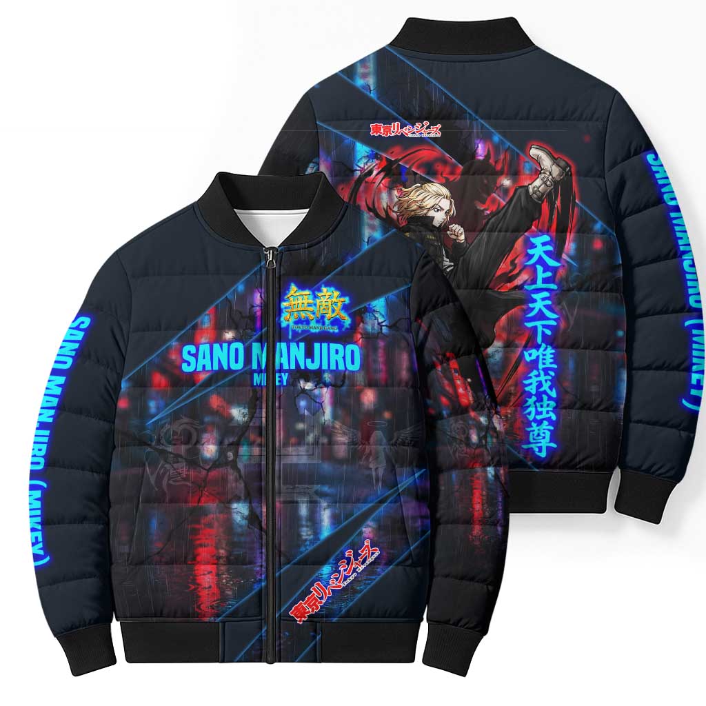 Sano Manjiro Mikey Bomber Puffer Jacket Neon Tokyo Gang Aesthetic Style