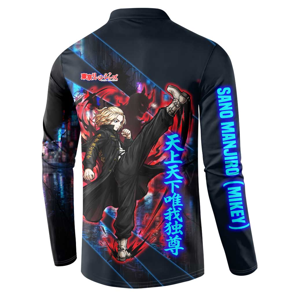 Sano Manjiro Mikey Button Sweatshirt Neon Tokyo Gang Aesthetic Style