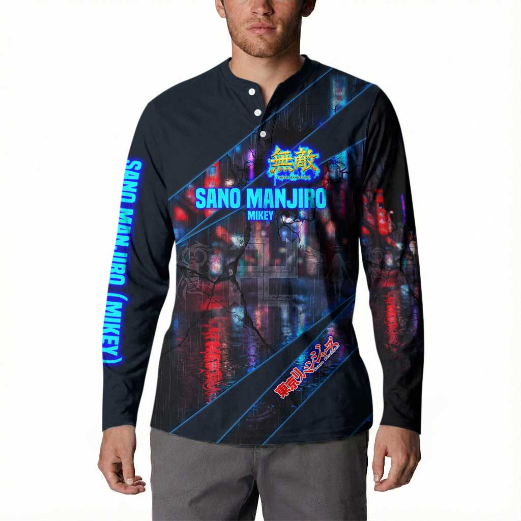 Sano Manjiro Mikey Button Sweatshirt Neon Tokyo Gang Aesthetic Style