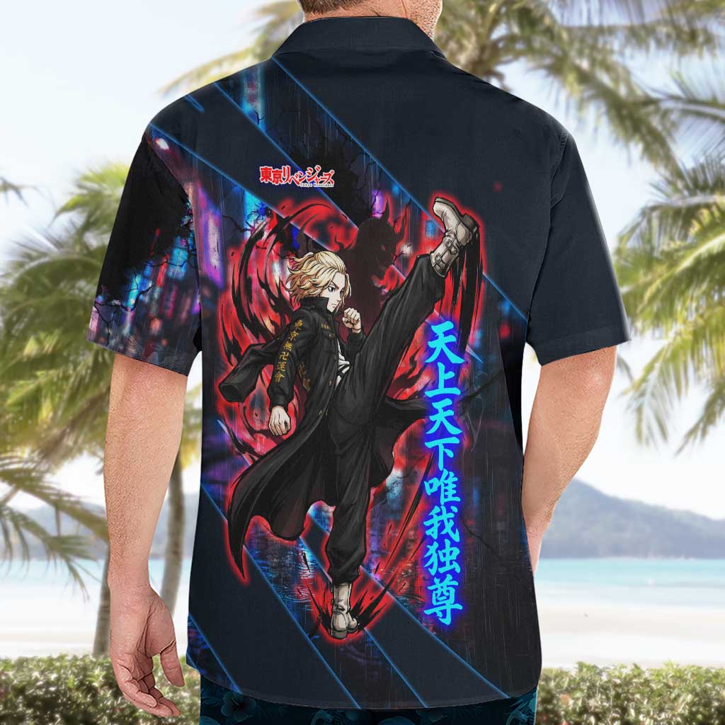 Sano Manjiro Mikey Hawaiian Shirt Neon Tokyo Gang Aesthetic Style