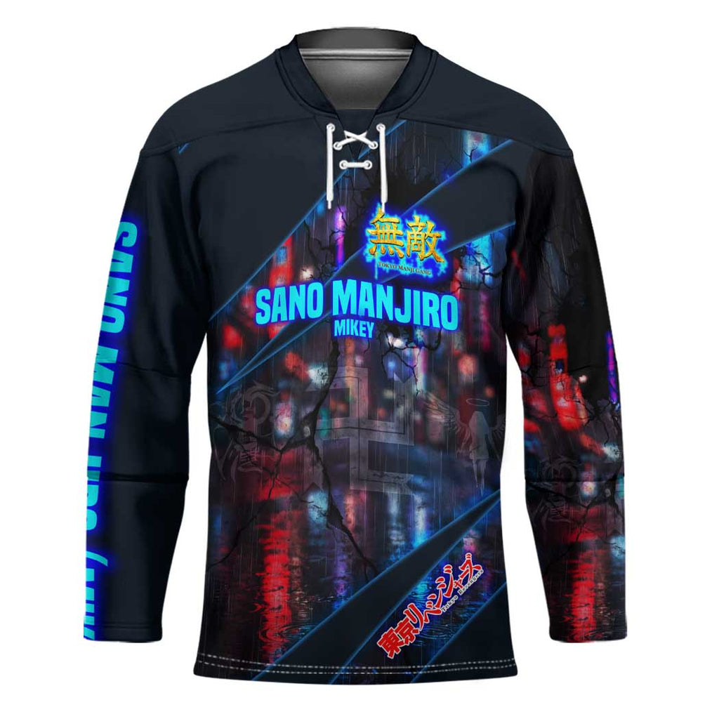 Sano Manjiro Mikey Hockey Jersey Neon Tokyo Gang Aesthetic Style