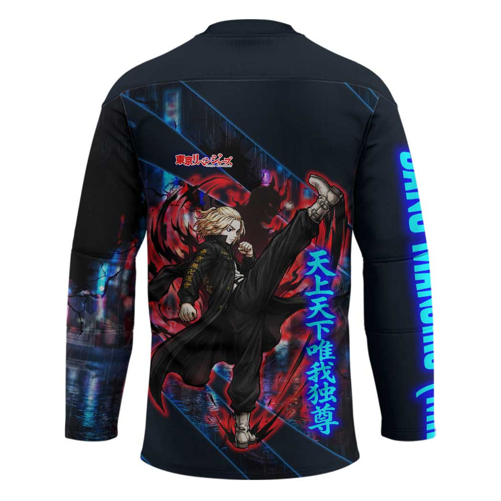 Sano Manjiro Mikey Hockey Jersey Neon Tokyo Gang Aesthetic Style