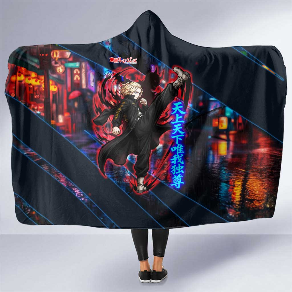 Sano Manjiro Mikey Hooded Blanket Neon Tokyo Gang Aesthetic Style