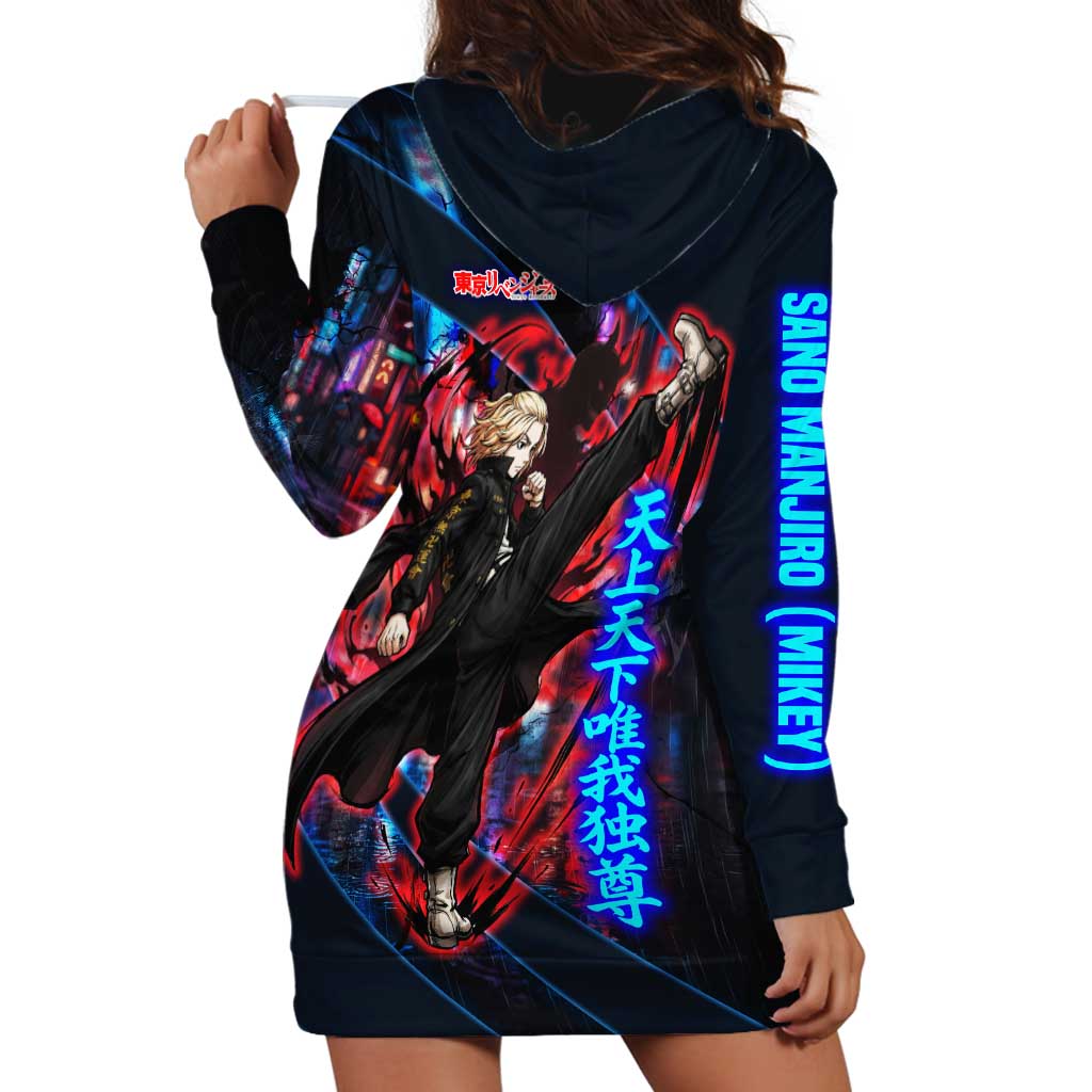 Sano Manjiro Mikey Hoodie Dress Neon Tokyo Gang Aesthetic Style
