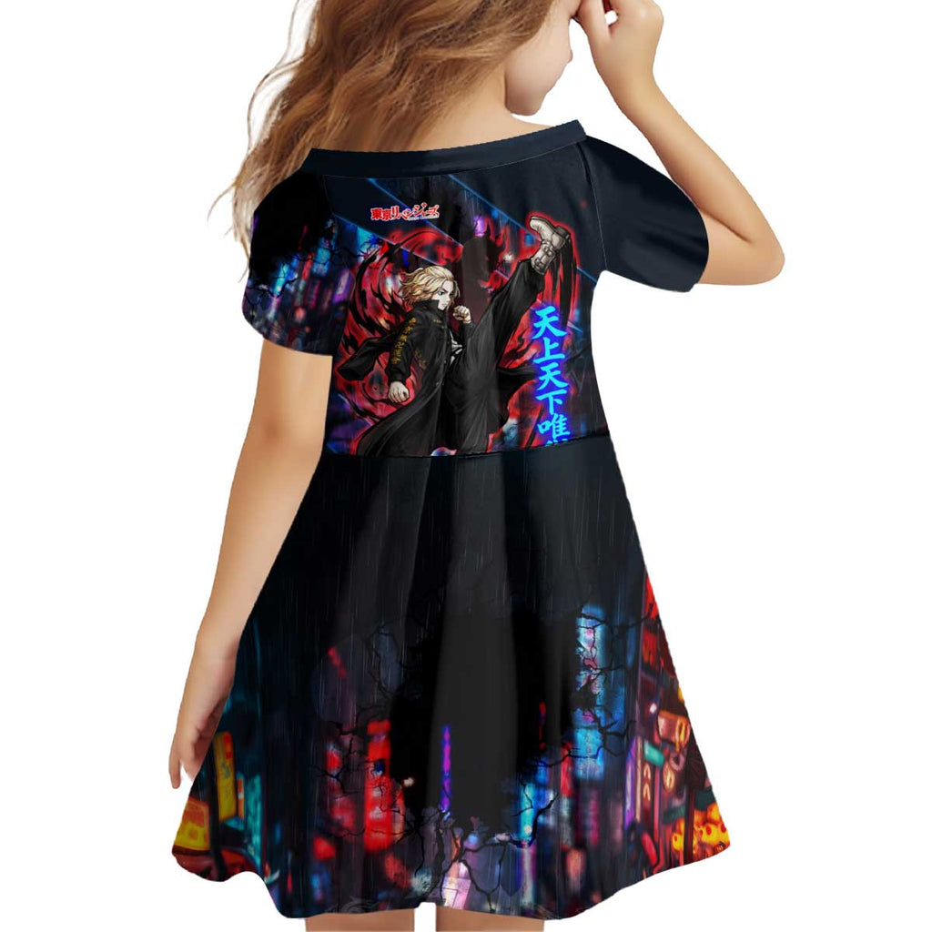 Sano Manjiro Mikey Kid Short Sleeve Dress Neon Tokyo Gang Aesthetic Style