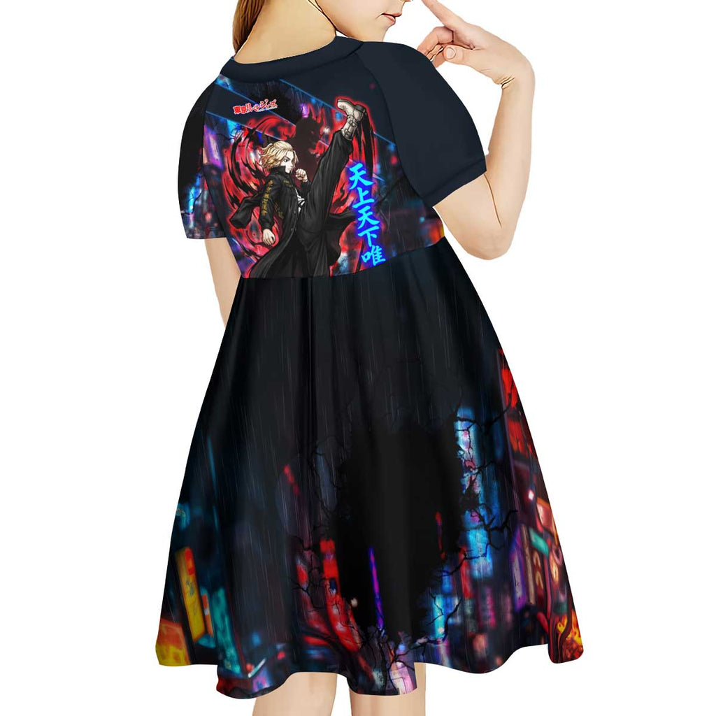 Sano Manjiro Mikey Kid Short Sleeve Dress Neon Tokyo Gang Aesthetic Style