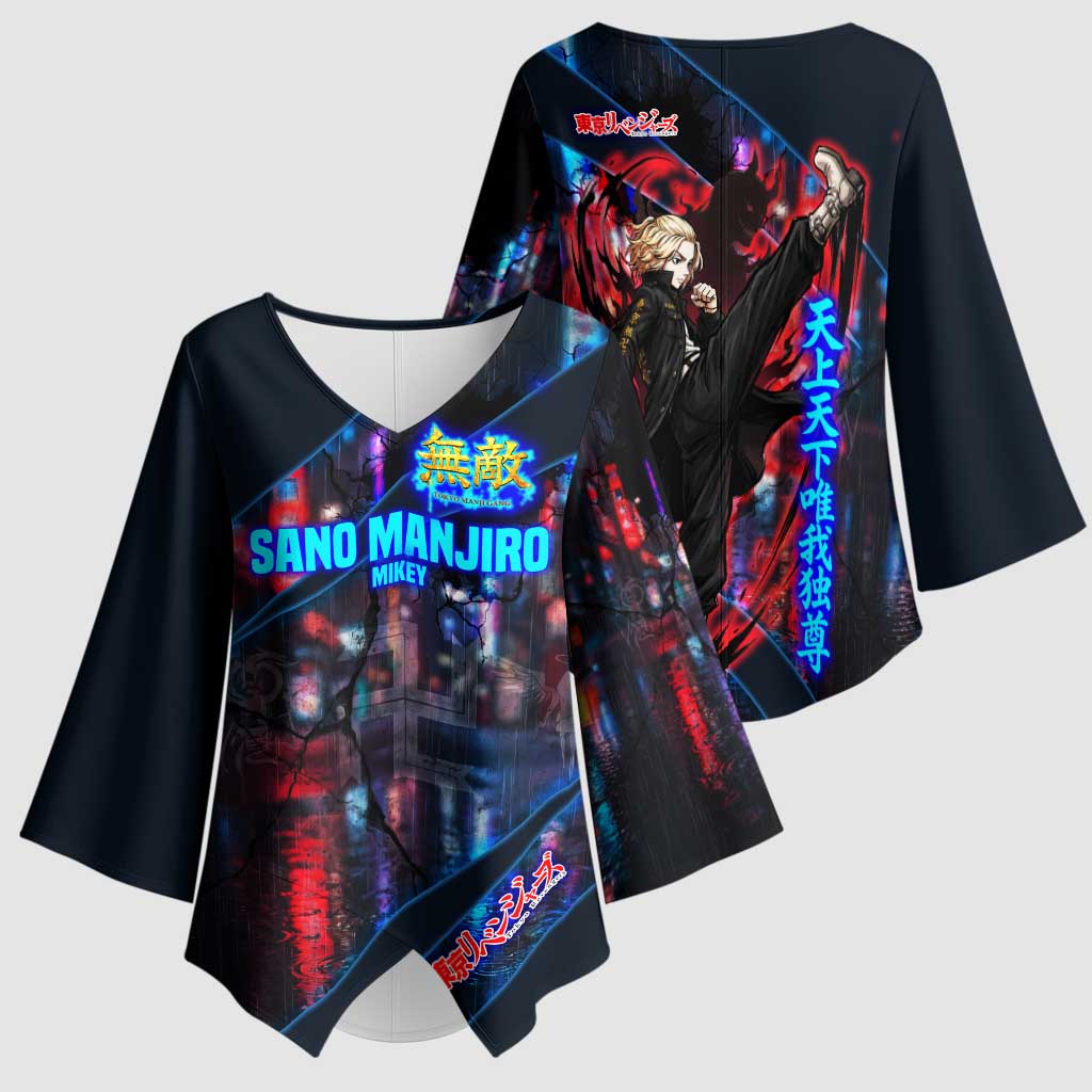 Sano Manjiro Mikey Kimono Sleeve Blouse Neon Tokyo Gang Aesthetic Style