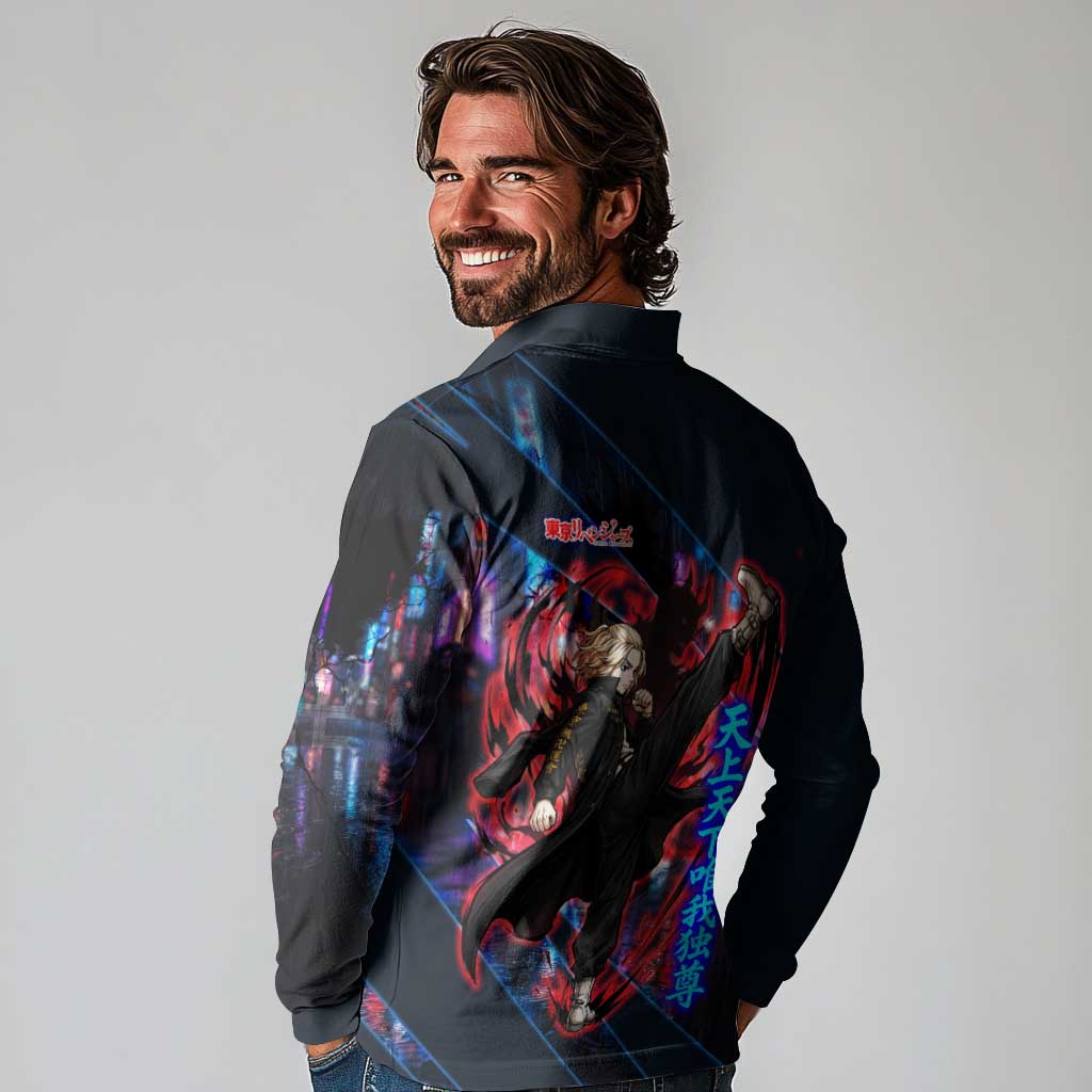 Sano Manjiro Mikey Long Sleeve Polo Shirt Neon Tokyo Gang Aesthetic Style