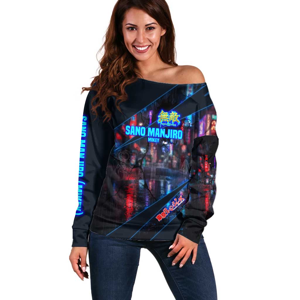 Sano Manjiro Mikey Off Shoulder Sweater Neon Tokyo Gang Aesthetic Style