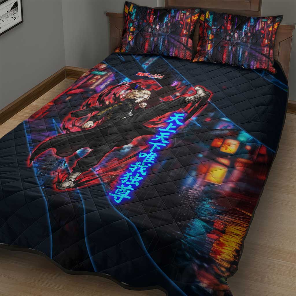 Sano Manjiro Mikey Quilt Bed Set Neon Tokyo Gang Aesthetic Style