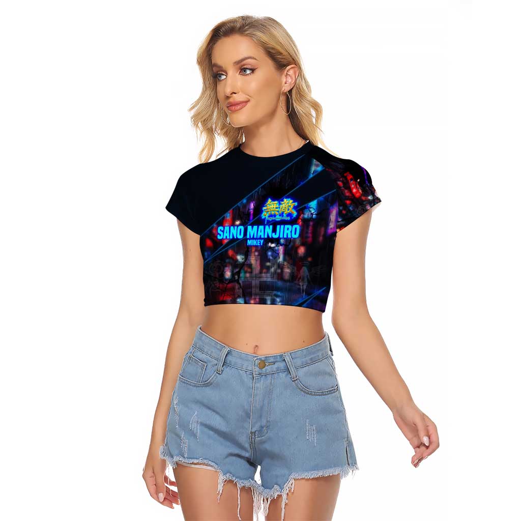 Sano Manjiro Mikey Raglan Cropped T Shirt Neon Tokyo Gang Aesthetic Style