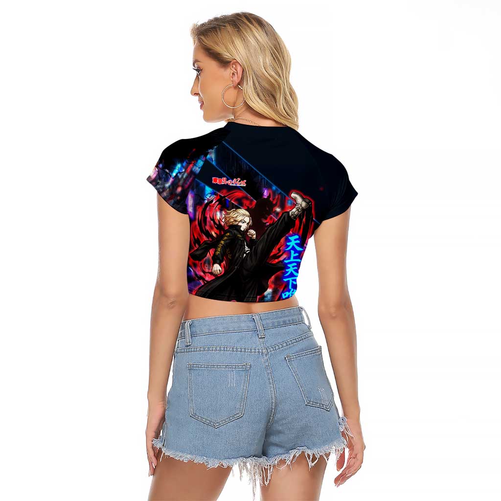 Sano Manjiro Mikey Raglan Cropped T Shirt Neon Tokyo Gang Aesthetic Style