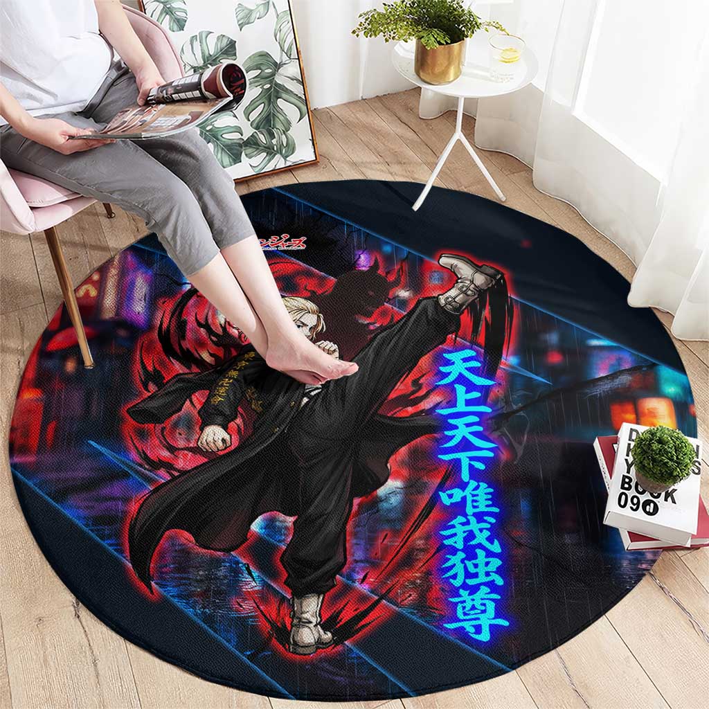 Sano Manjiro Mikey Round Carpet Neon Tokyo Gang Aesthetic Style