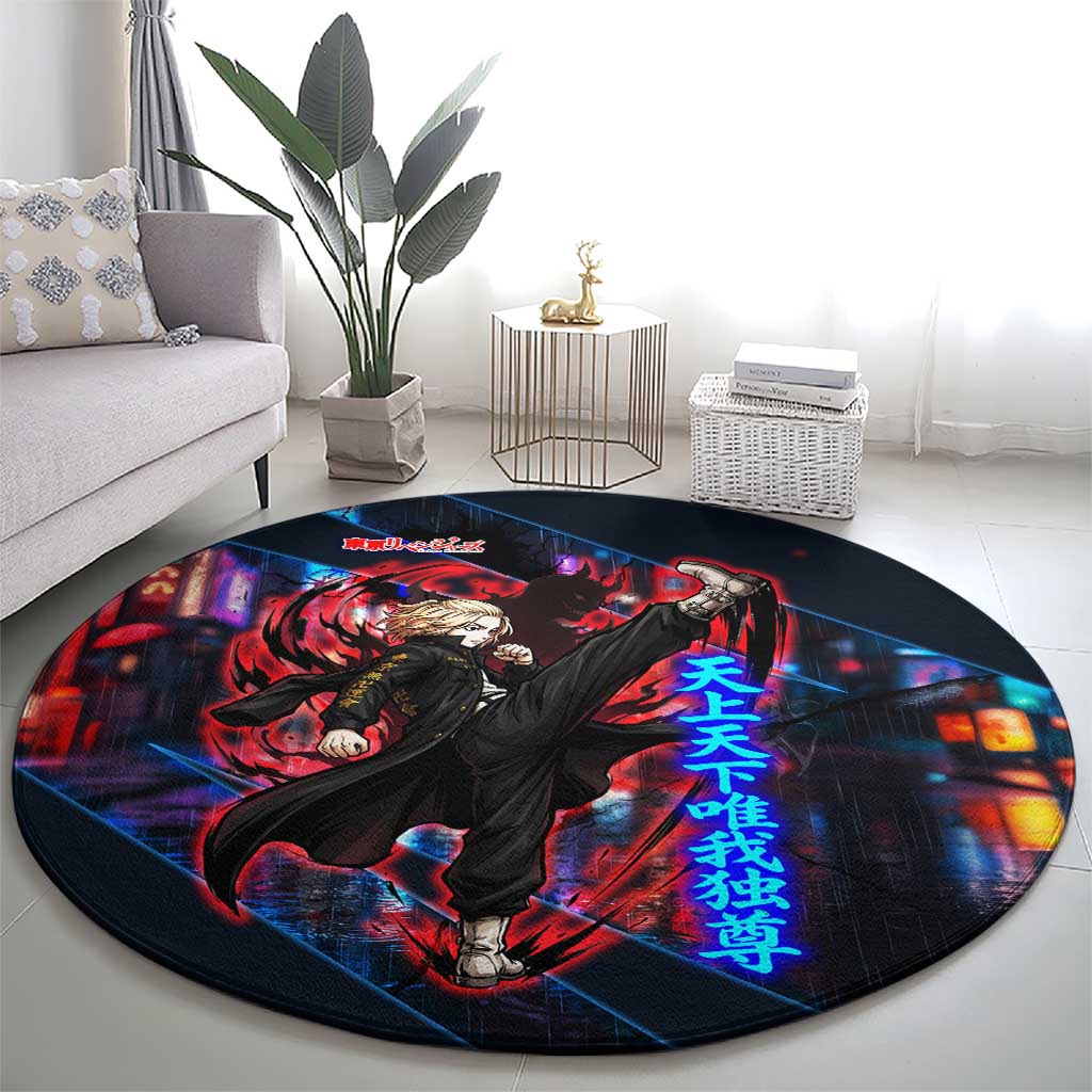 Sano Manjiro Mikey Round Carpet Neon Tokyo Gang Aesthetic Style