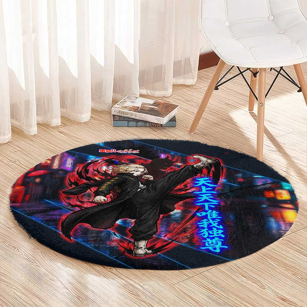 Sano Manjiro Mikey Round Carpet Neon Tokyo Gang Aesthetic Style