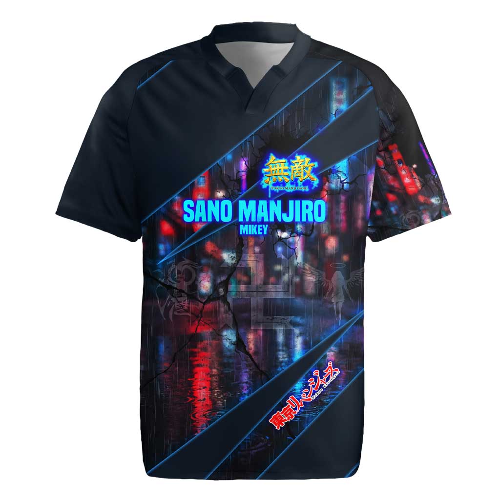 Sano Manjiro Mikey Rugby Jersey Neon Tokyo Gang Aesthetic Style