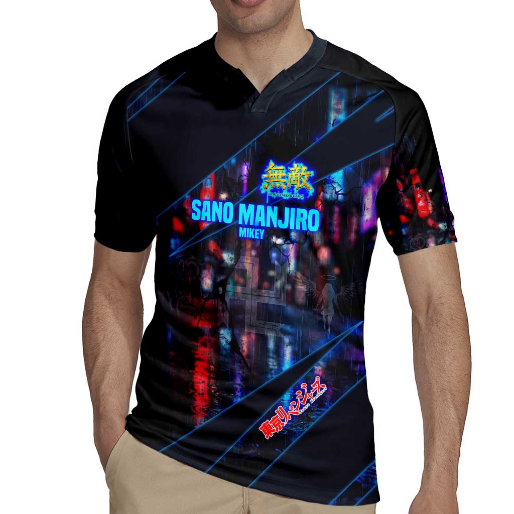 Sano Manjiro Mikey Rugby Jersey Neon Tokyo Gang Aesthetic Style