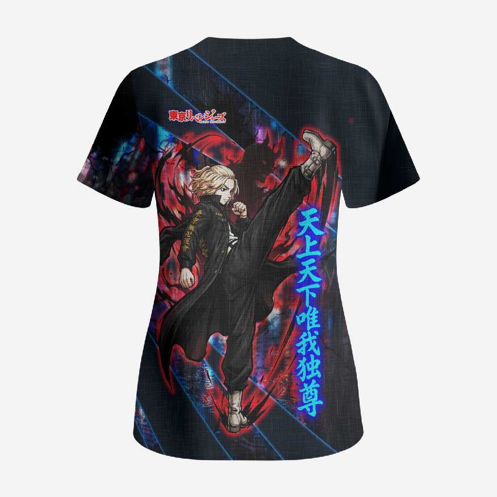 Sano Manjiro Mikey Scrub Top Neon Tokyo Gang Aesthetic Style
