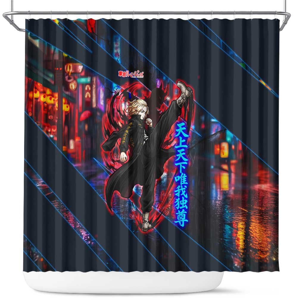 Sano Manjiro Mikey Shower Curtain Neon Tokyo Gang Aesthetic Style